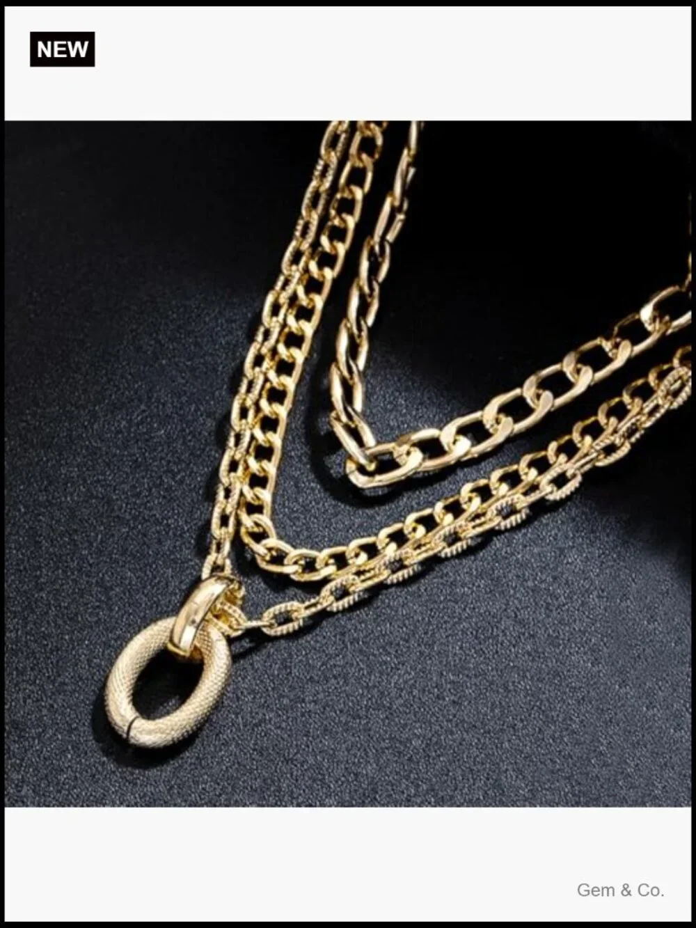 Layered Y2K Gold Chain Necklace Set Chunky Star Dainty Statement Jewelry